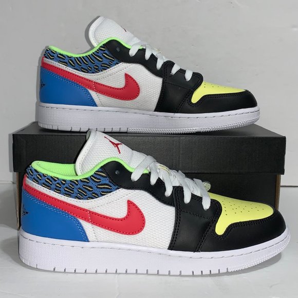 Jordan 1 Low Funky Patterns Children’s Art GS 6.5Y - Picture 1 of 6